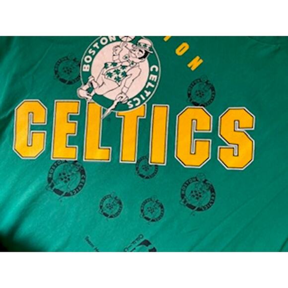 Vintage Boston Celtics T-Shirt Green Leprechaun Celtics Logos Unisex 2XL - Picture 7 of 11
